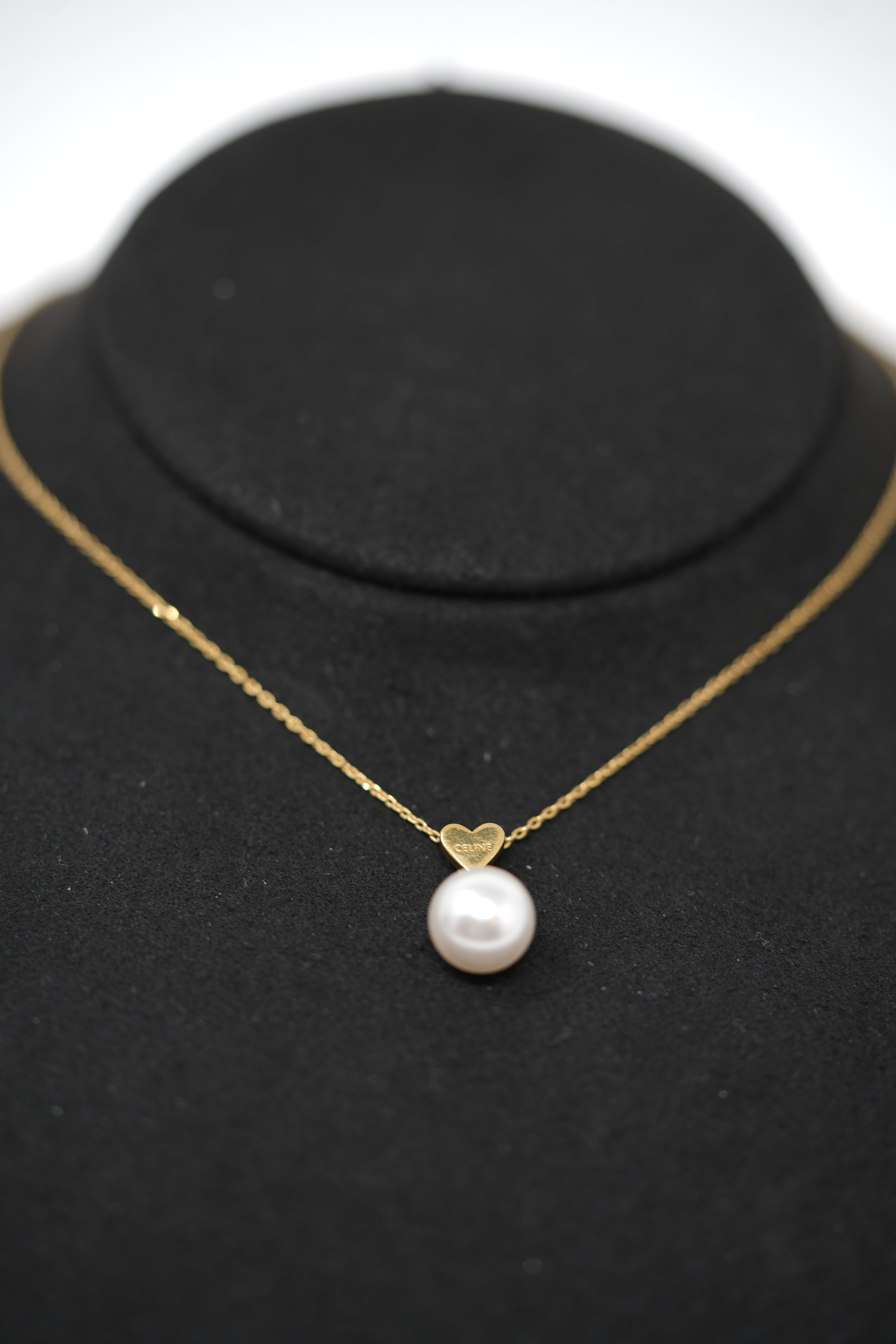 Celine Pearl Heart Necklace