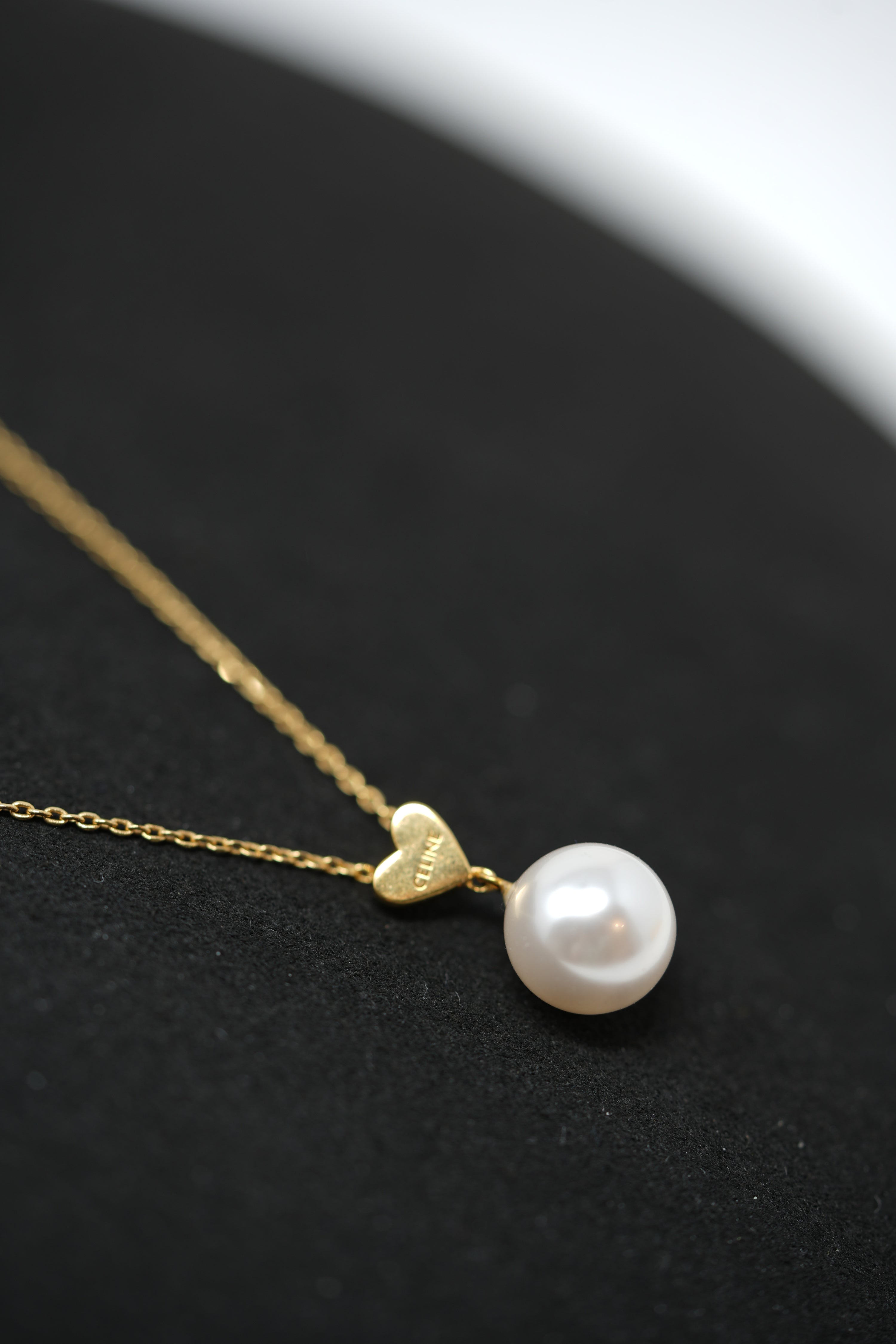 Celine Pearl Heart Necklace