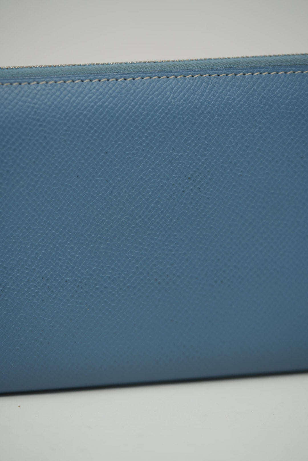 Hermes 2010 Epsom Blue Zip Long Wallet