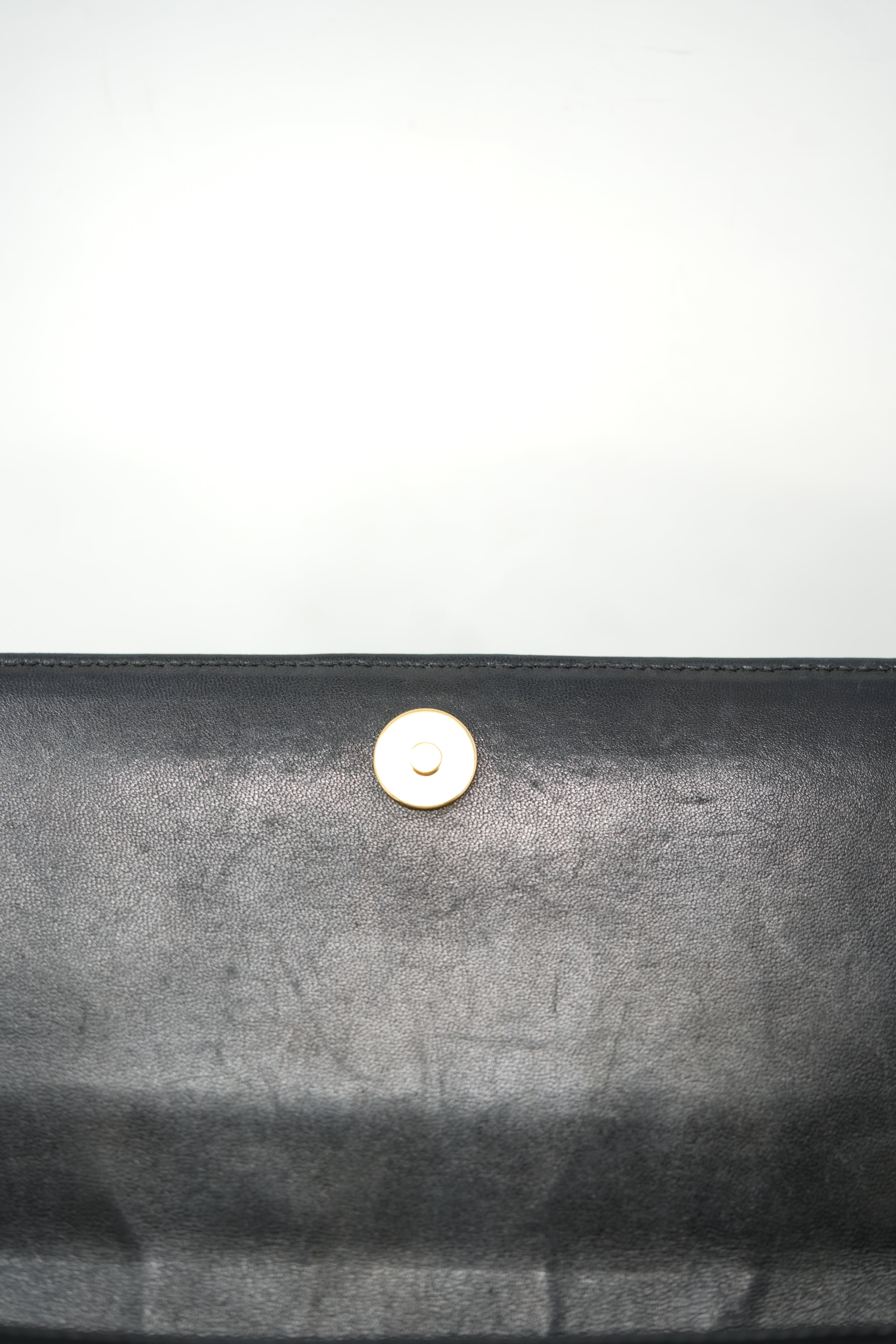 Pre-Owned 2003–2004 Chanel Black Calfskin/Lambskin Chocolate Bar Shoulder Bag