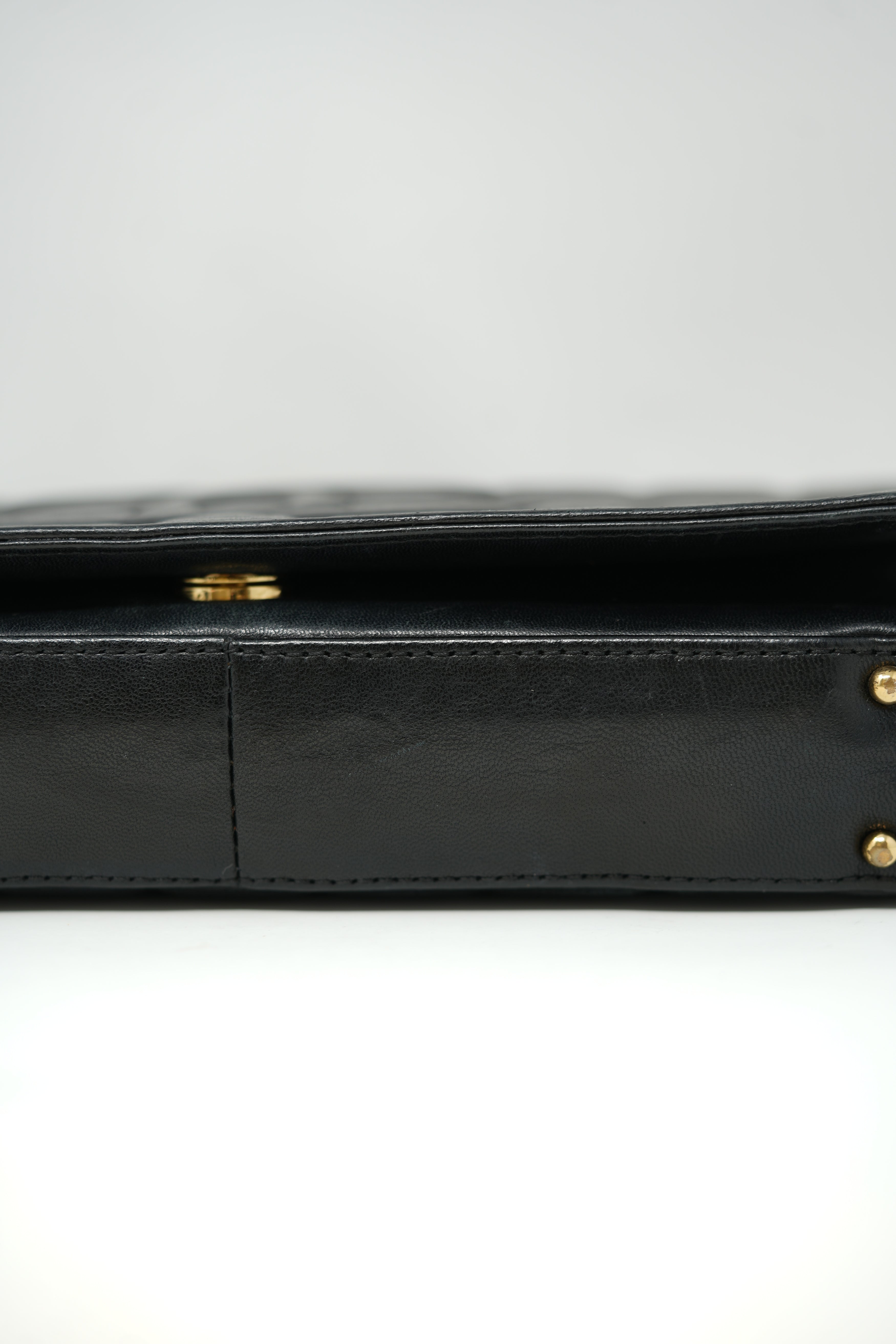 Pre-Owned 2003–2004 Chanel Black Calfskin/Lambskin Chocolate Bar Shoulder Bag