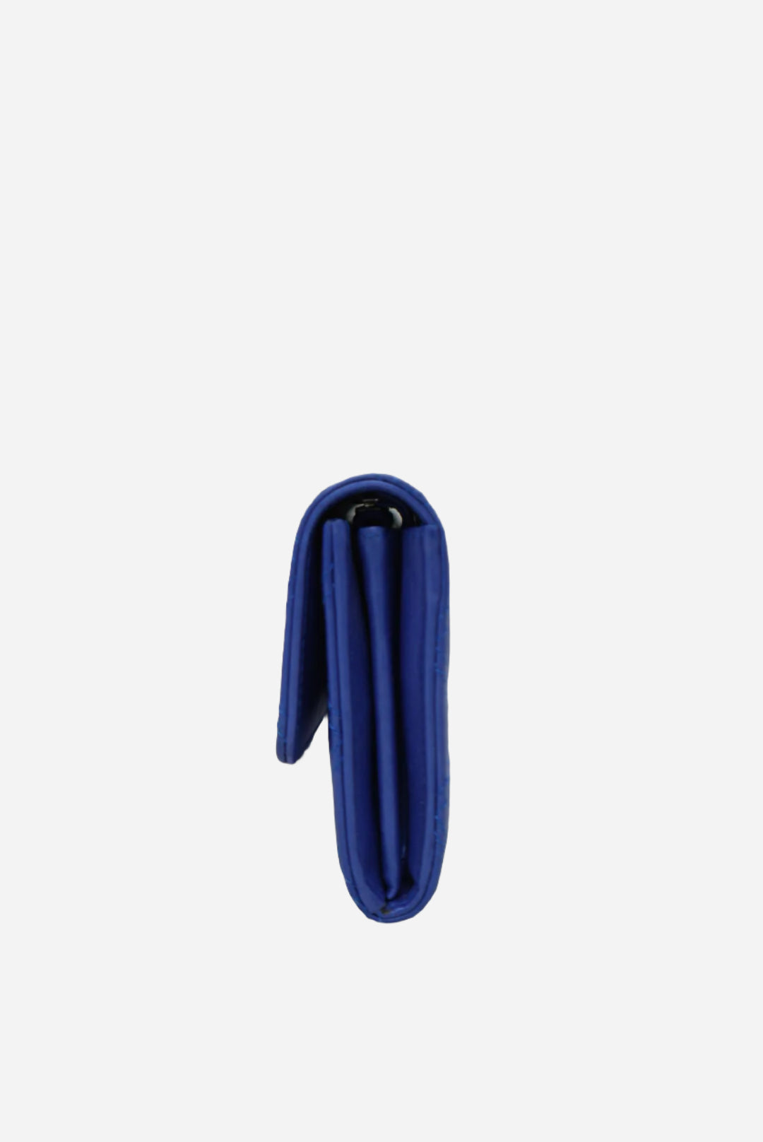 Pre-Owned Chanel Blue Lambskin Long Wallet