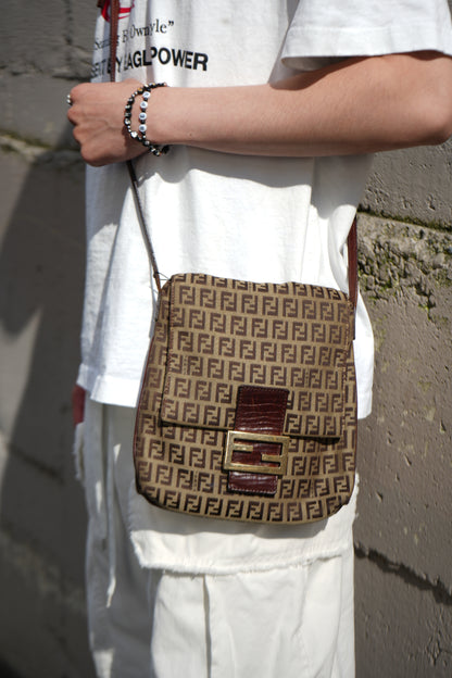 Fendi Vintage Zucca Crossbody Bag