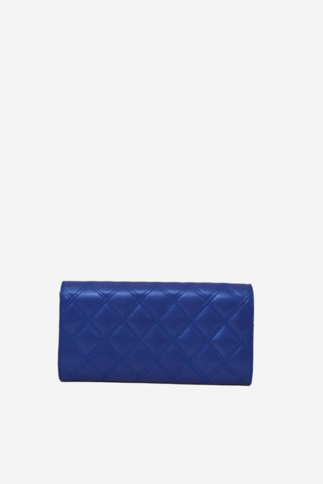 Pre-Owned Chanel Blue Lambskin Long Wallet