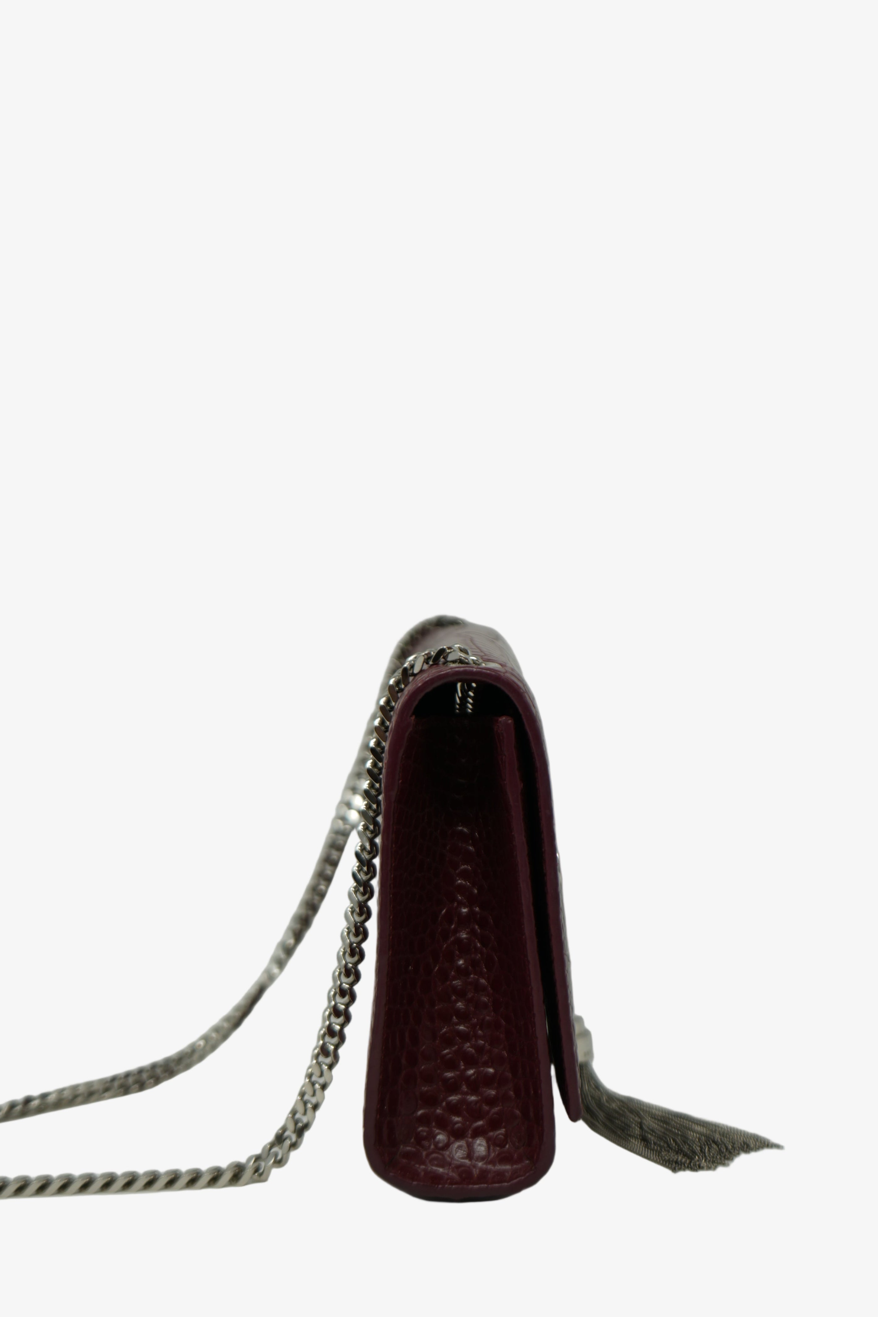 Saint Laurent Calfskin Crocodile Embossed Medium
