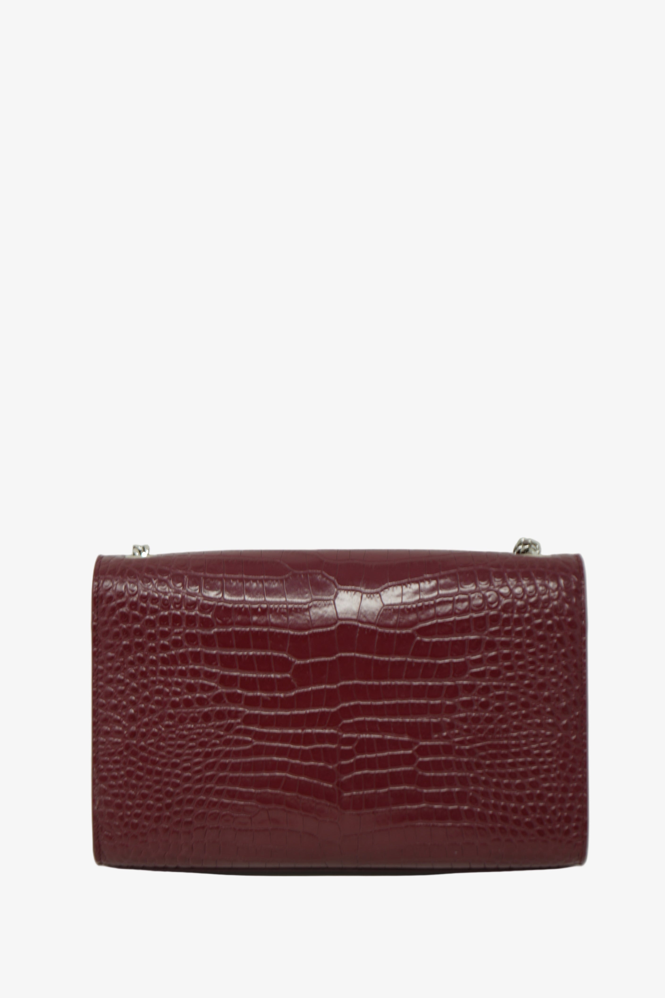 Saint Laurent Calfskin Crocodile Embossed Medium