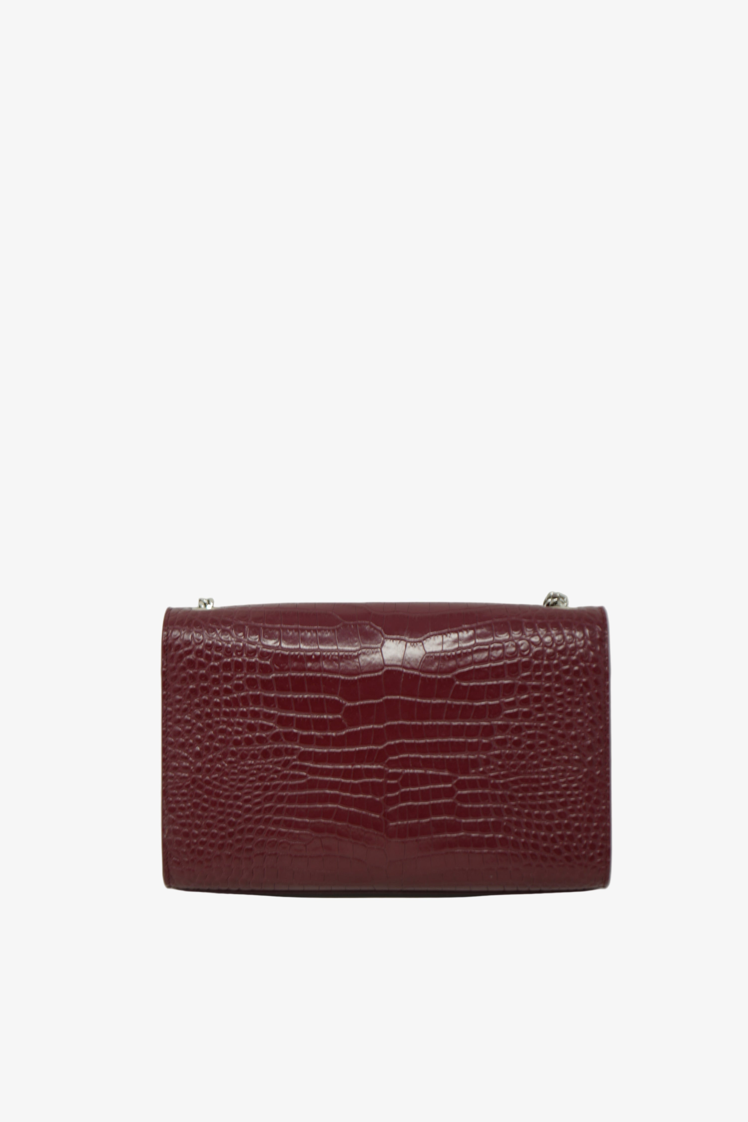 Saint Laurent Calfskin Crocodile Embossed Medium