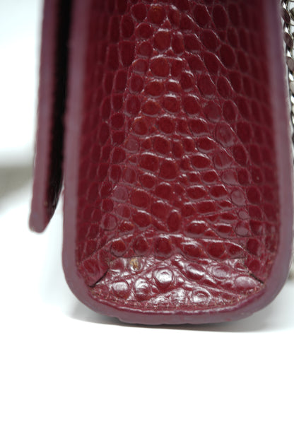 Saint Laurent Calfskin Crocodile Embossed Medium