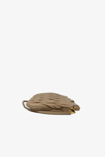 Miu Miu Nappa Matelasse Clutch Bag Beige