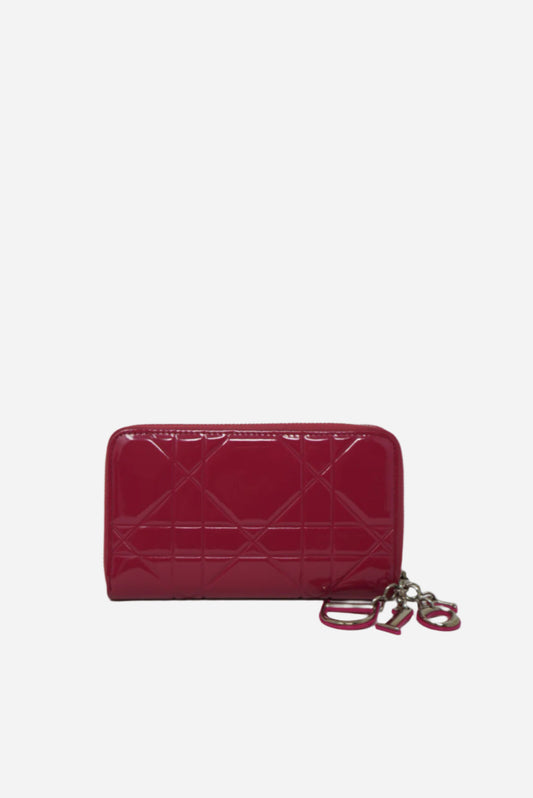 Dior Pink Patent Zip-up Wallet 2012