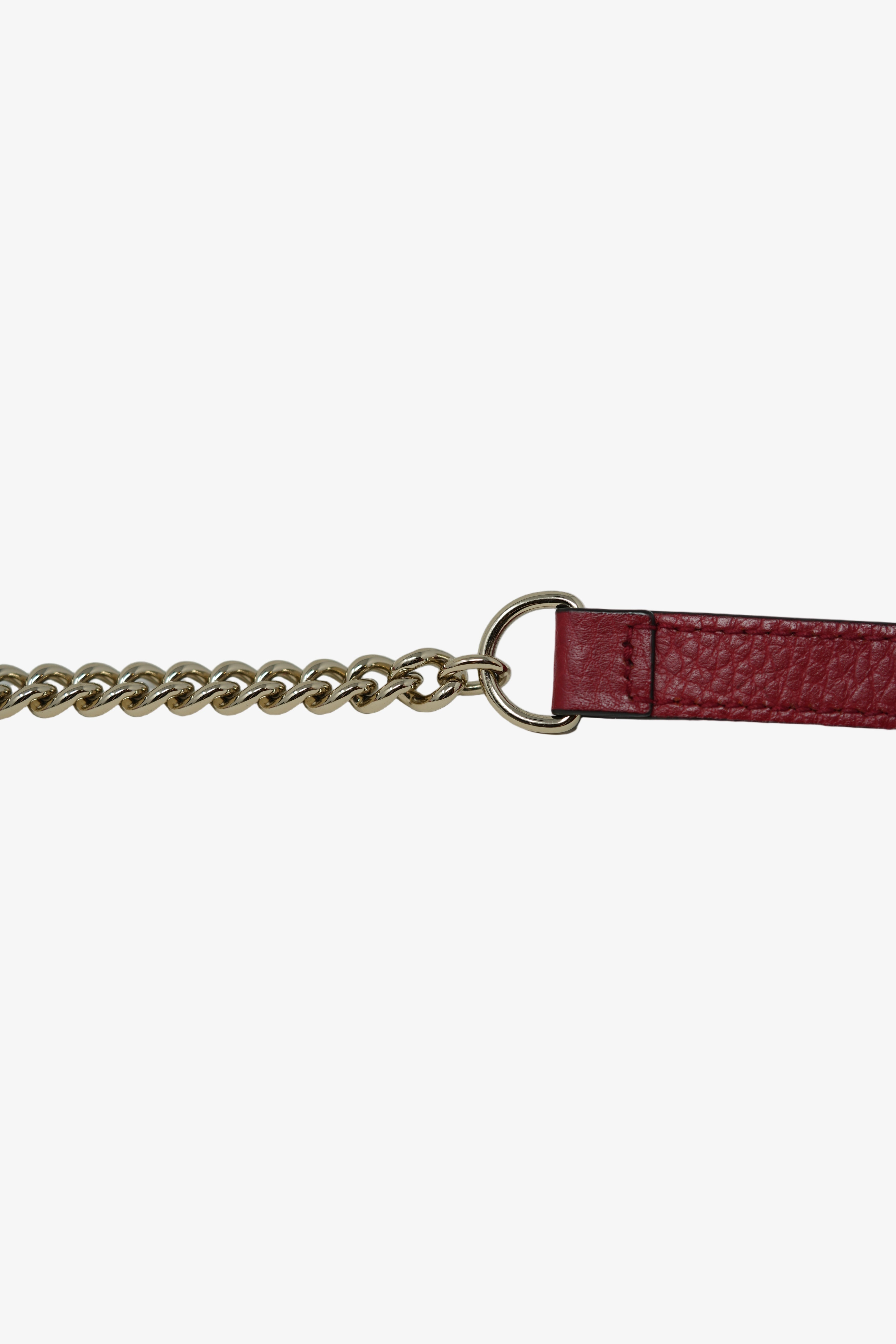 Gucci Red Leather GG Interlocking Wallet On Chain