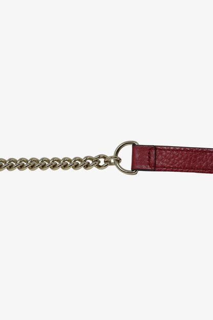 Gucci Red Leather GG Interlocking Wallet On Chain