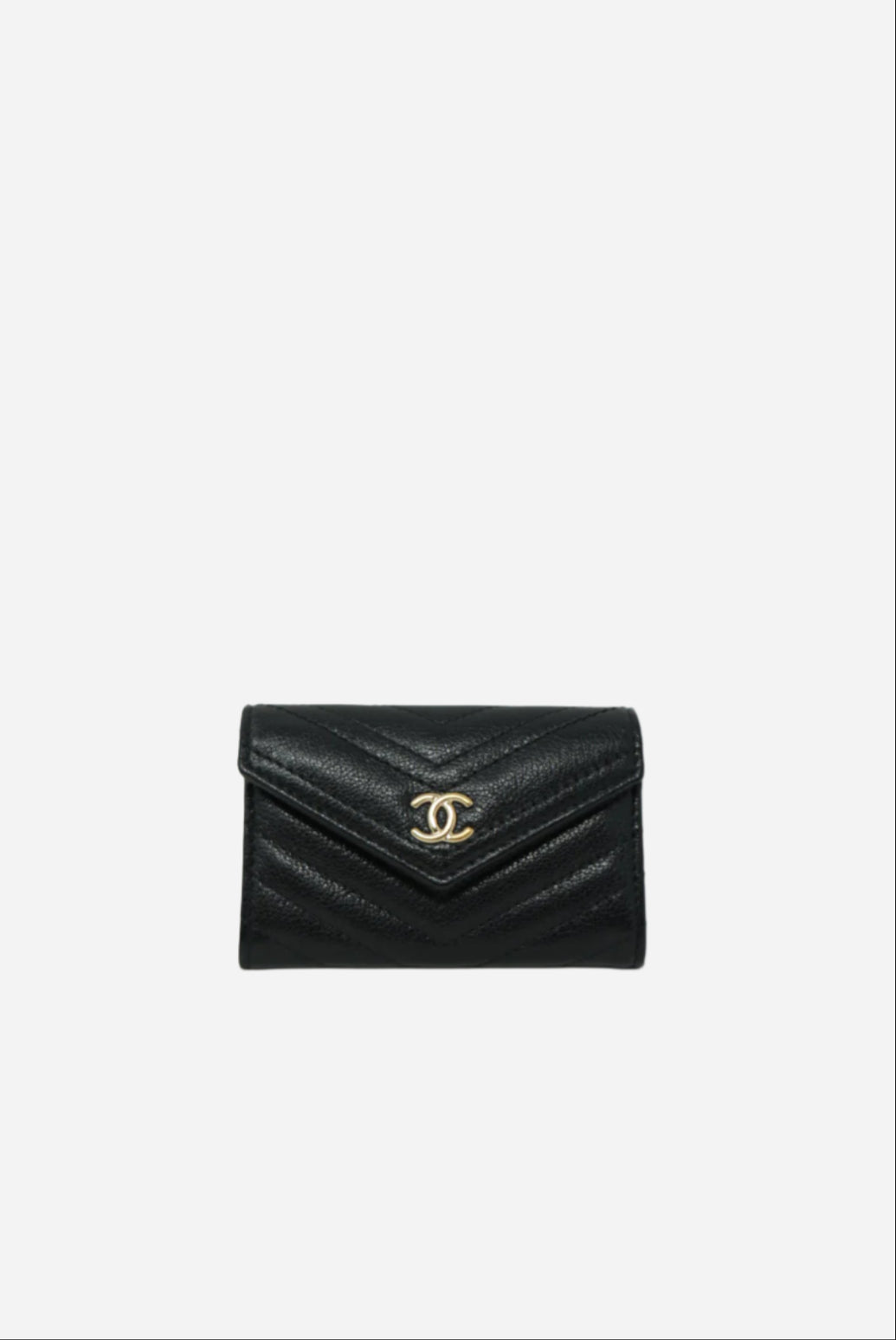 Pre-Owned Chanel Black Calfskin Card Holder 2019