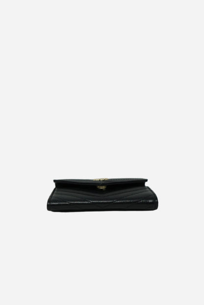 Pre-Owned Chanel Black Calfskin Card Holder 2019