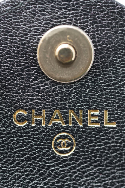 Pre-Owned Chanel Black Calfskin Card Holder 2019