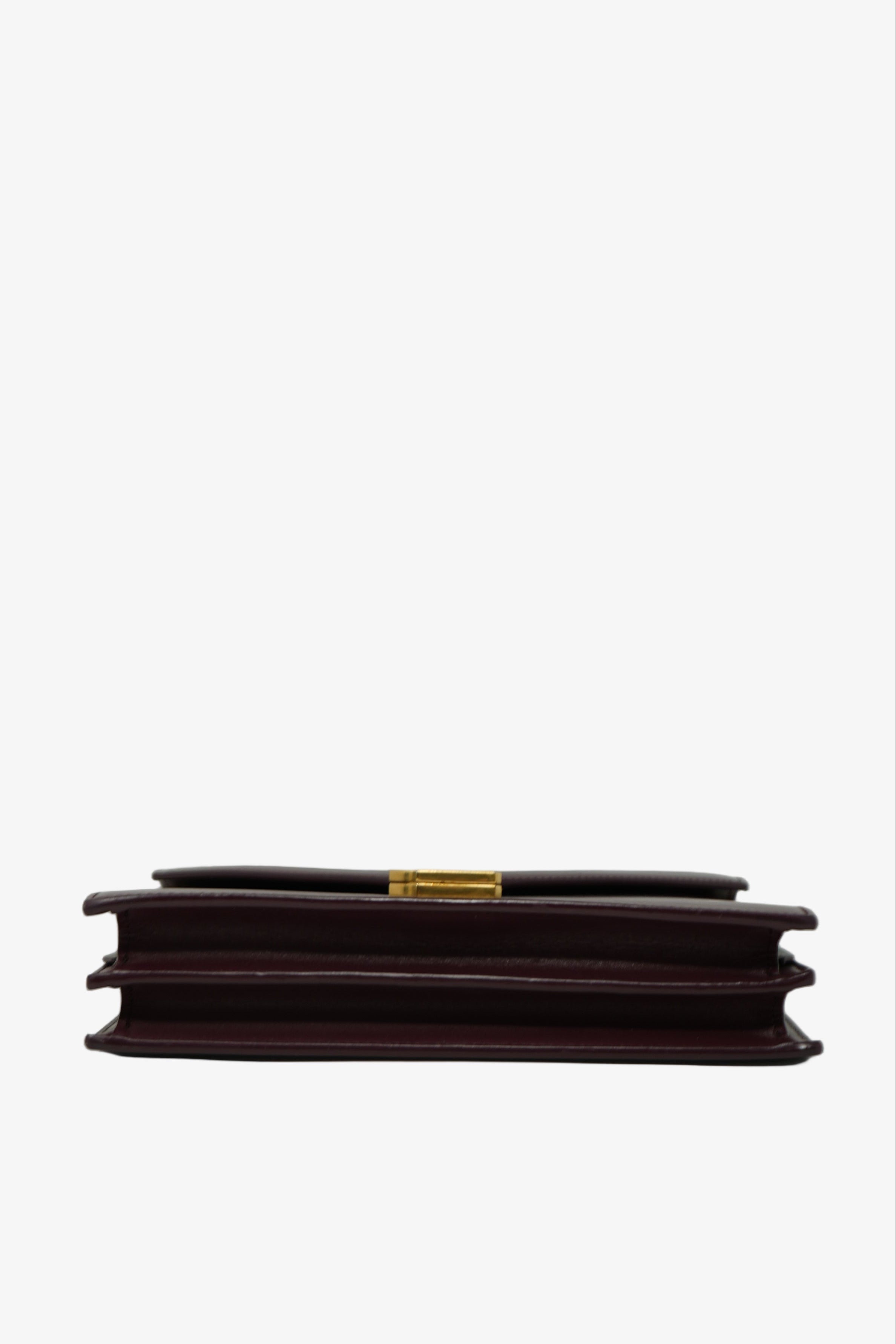 Saint Laurent Red Smooth Calfskin Cassandra Chain Bag