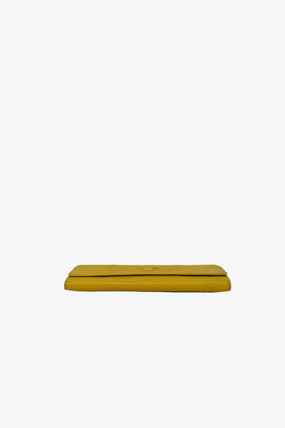 Prada Calfskin Wallet On Chain Yellow