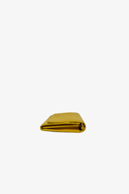Prada Calfskin Wallet On Chain Yellow