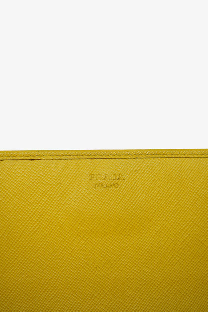 Prada Calfskin Wallet On Chain Yellow
