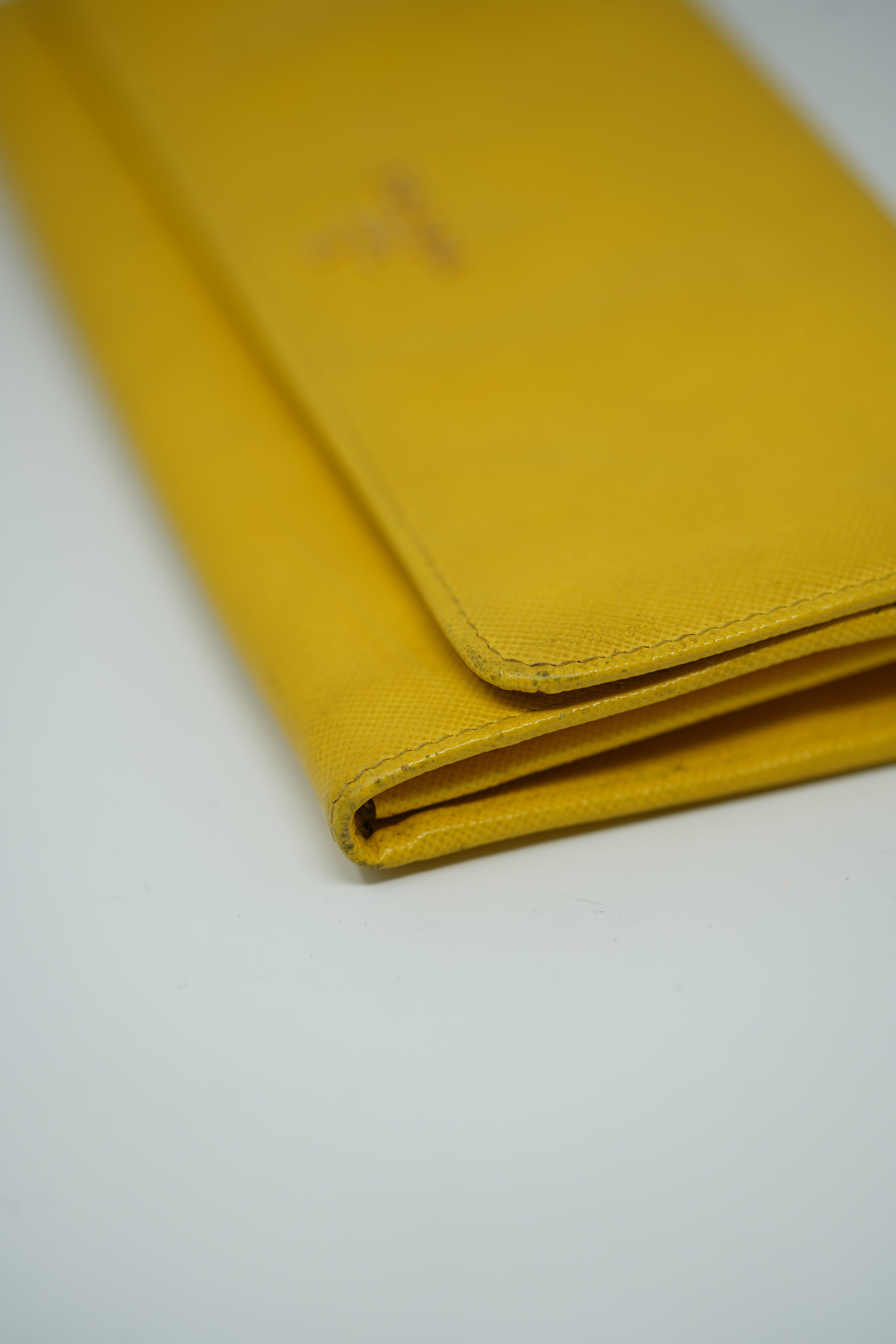 Prada Calfskin Wallet On Chain Yellow