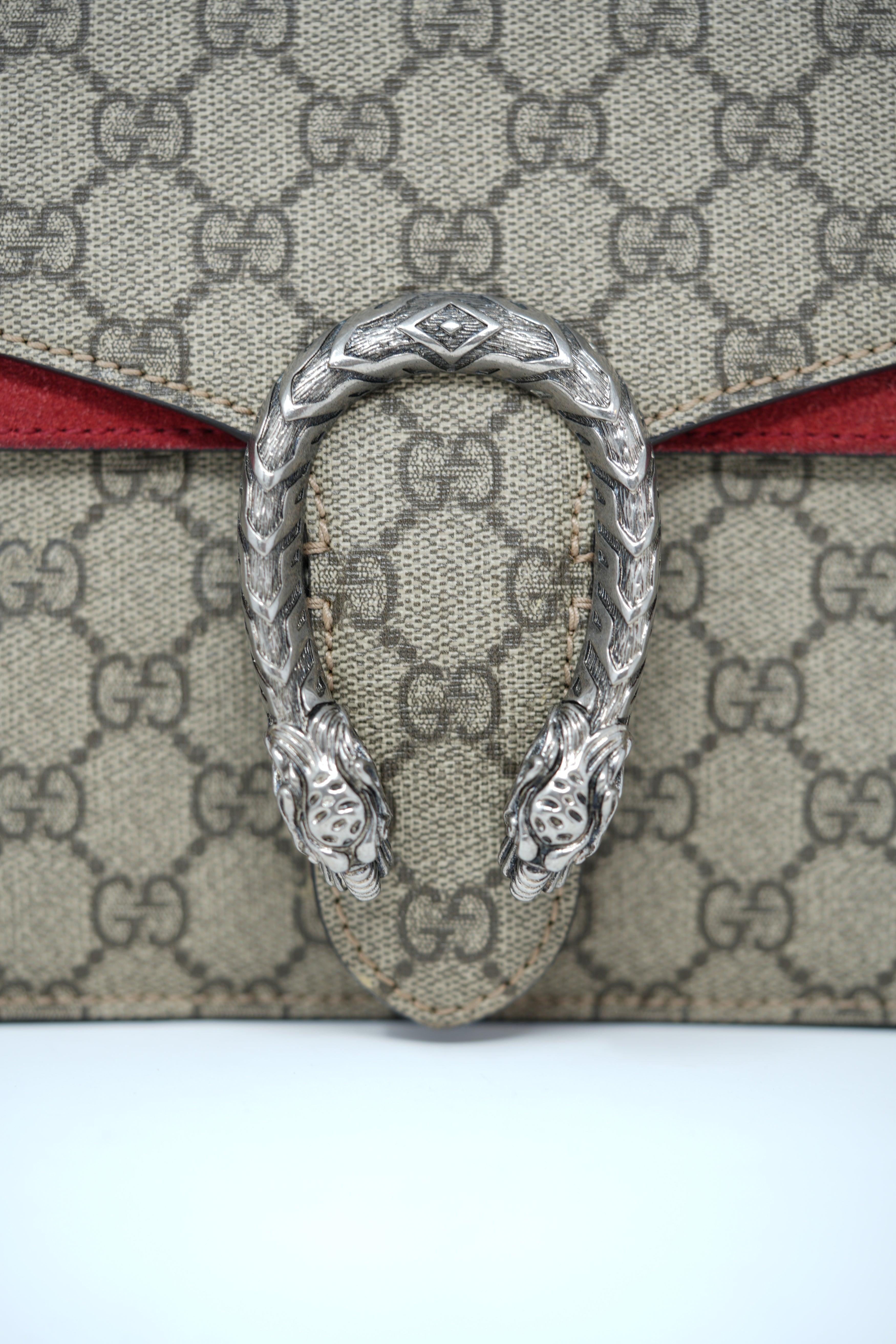 Gucci Canvas/Red Small GG Canvas Dionysus Shoulder Bag