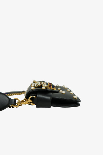 Gucci Nappa Pearl Studded Mini Queen Margaret Broadway Handbag
