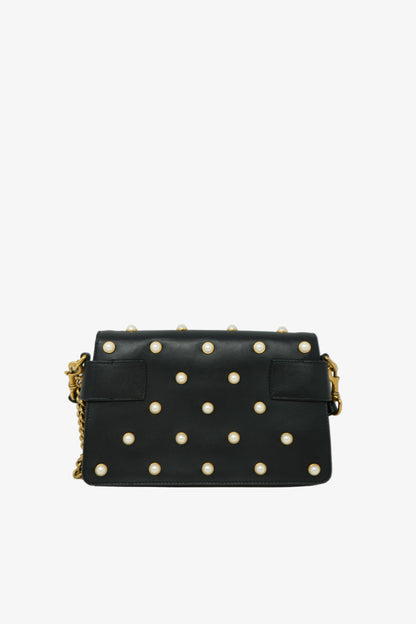 Gucci Nappa Pearl Studded Mini Queen Margaret Broadway Handbag