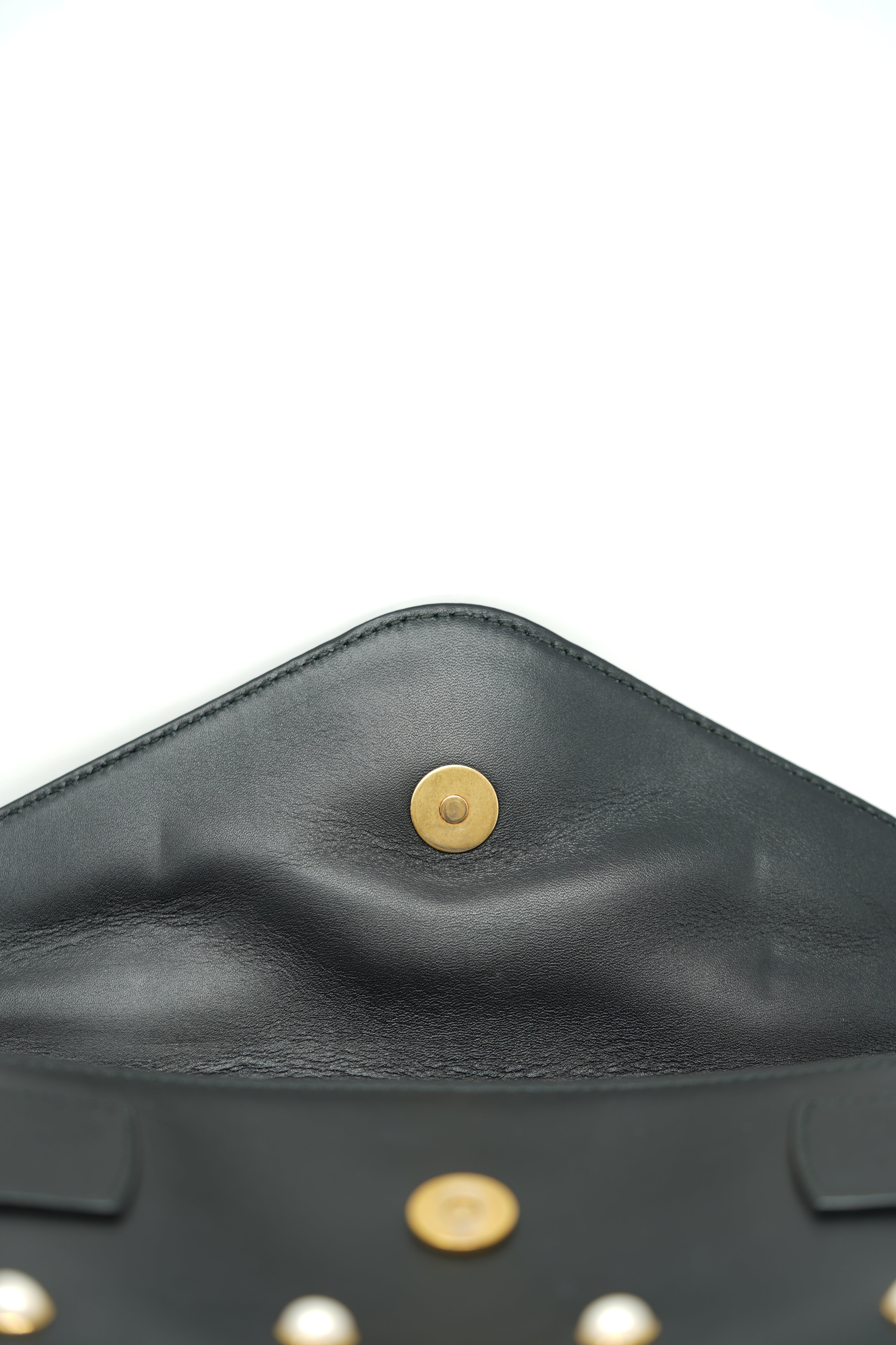 Gucci Black/Gold Nappa Pearl Studded Mini Queen Margaret Broadway Handbag