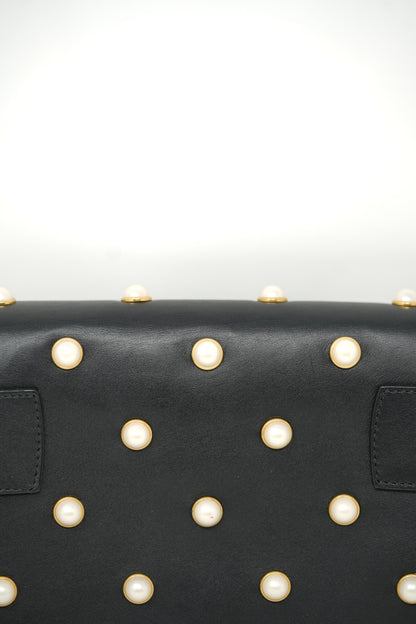Gucci Nappa Pearl Studded Mini Queen Margaret Broadway Handbag