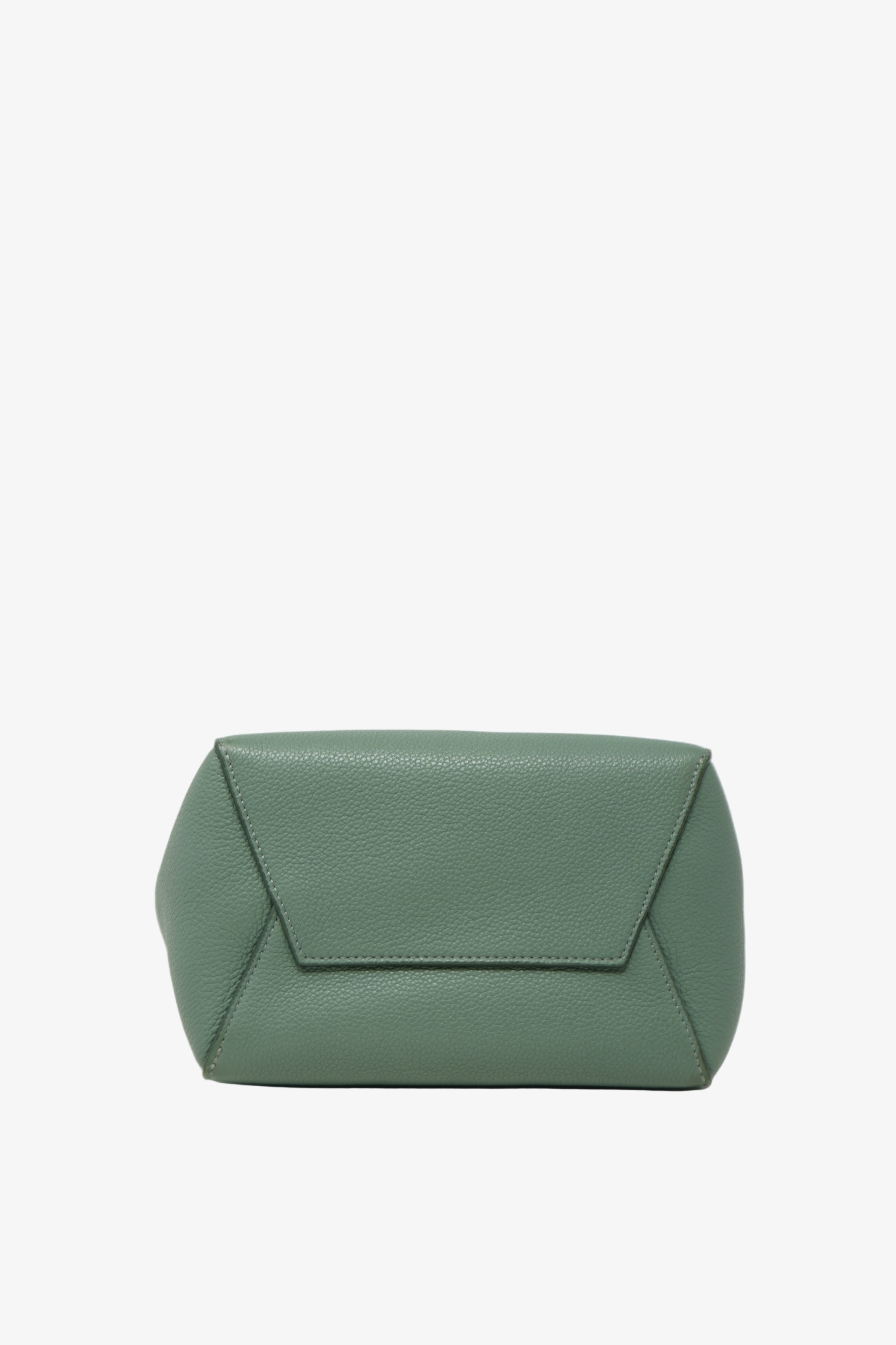 Celine 2019 Green Calfskin Sangle Small Bucket Bag