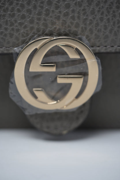 Gucci Grey Leather GG Wallet On Chain