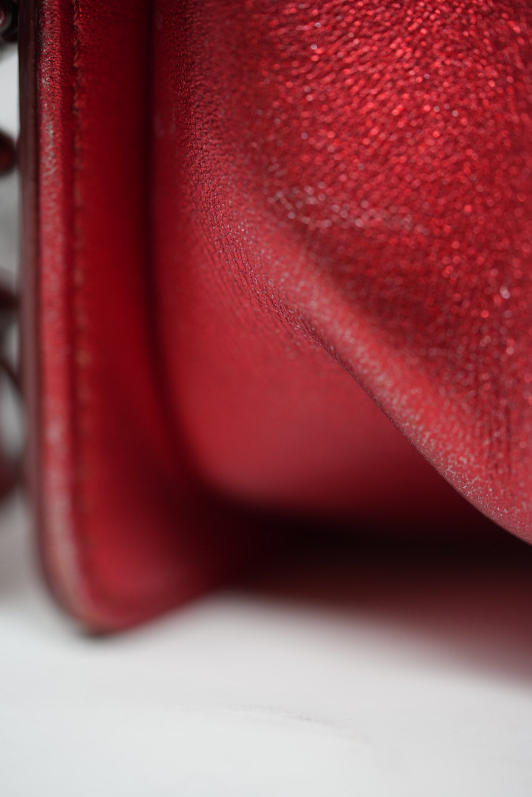 Pre-Owned Chanel 2014 Red Patent Boy Flap Bag