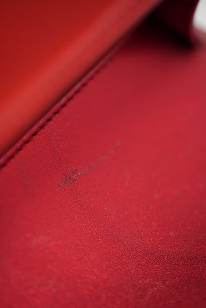 Pre-Owned Chanel 2014 Red Patent Boy Flap Bag