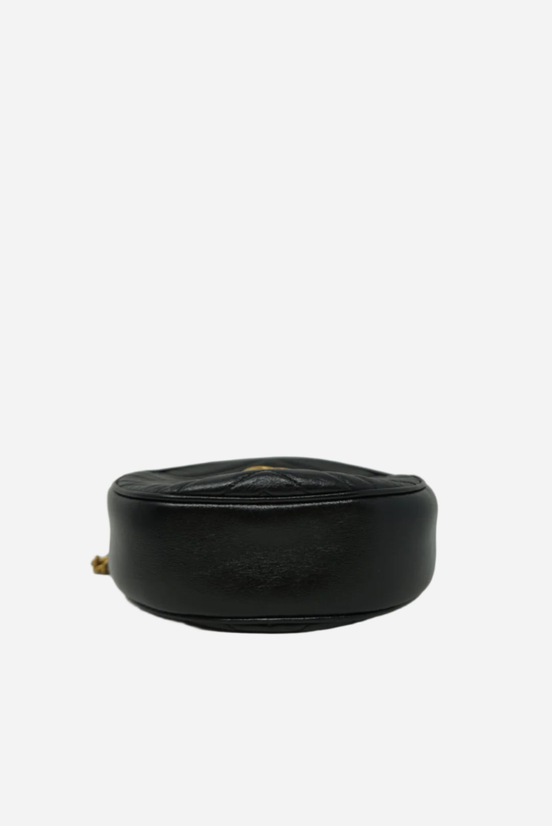 Gucci Azalea Matelasse Mini GG Marmont Round Bag Black