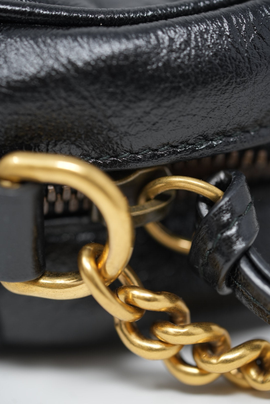 Gucci Azalea Matelasse Mini GG Marmont Round Bag Black