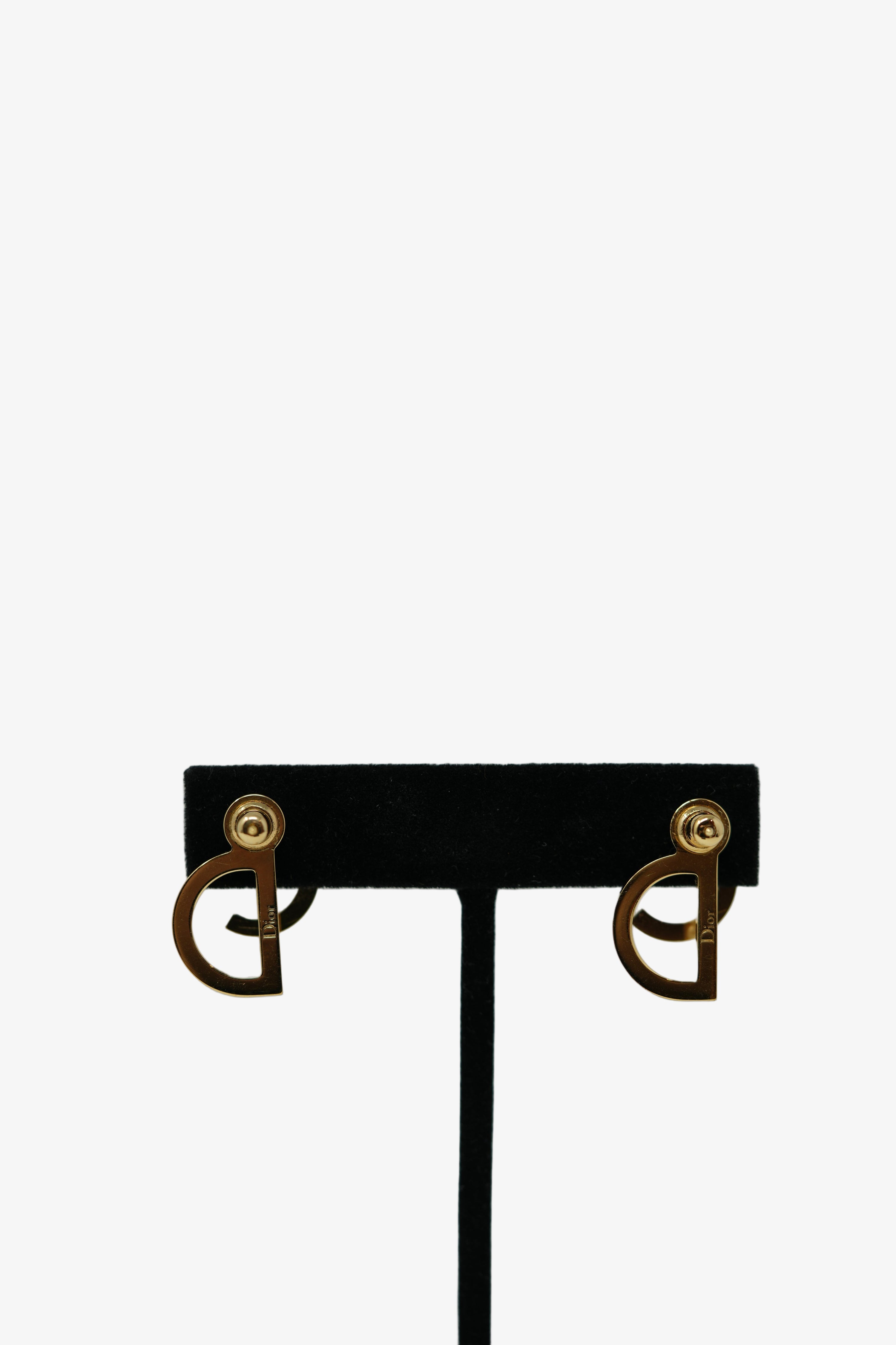 Dior Faux Pearl CD Earrings