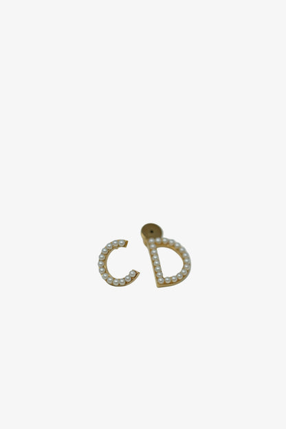 Dior Faux Pearl CD Earrings