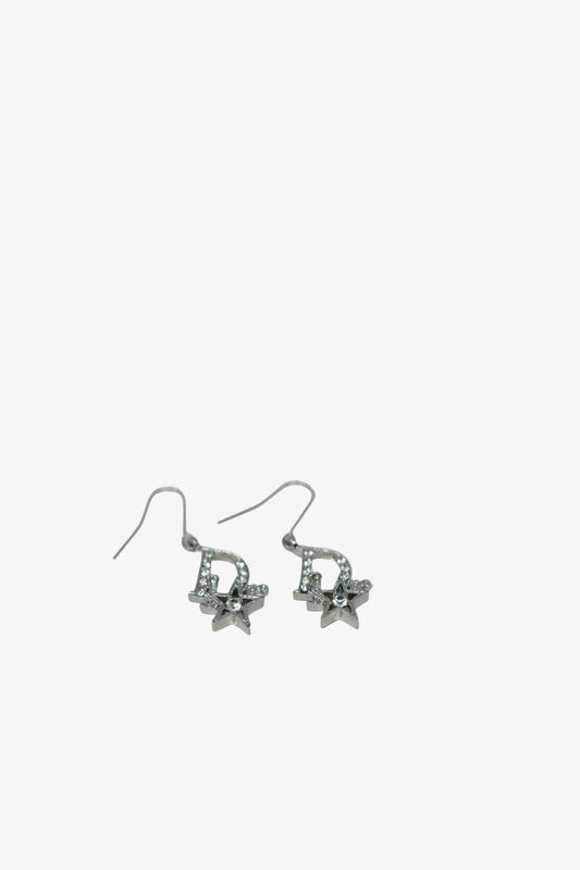 Dior Star Logo Rhinestone Earrings