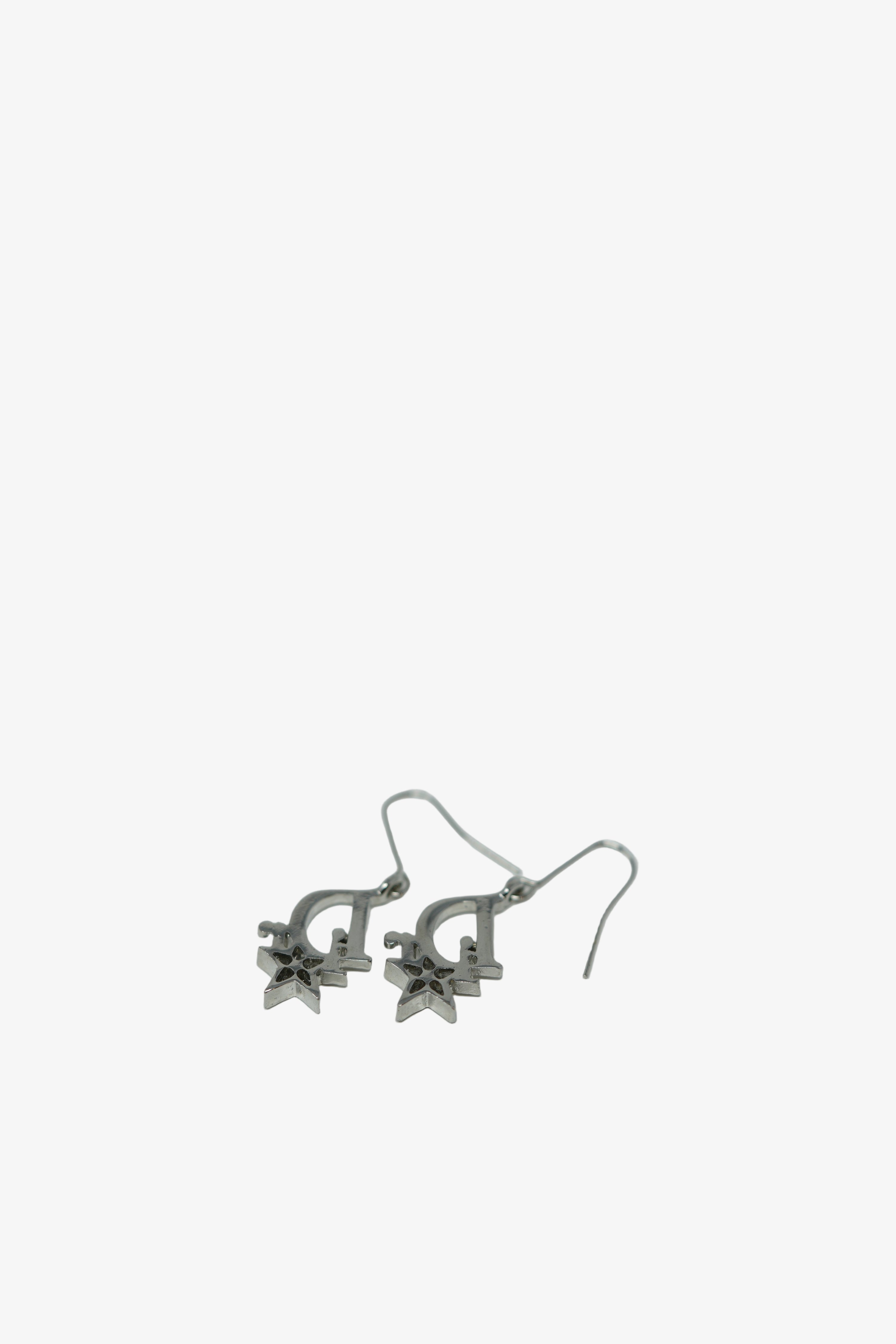 Dior Star Logo Rhinestone Earrings