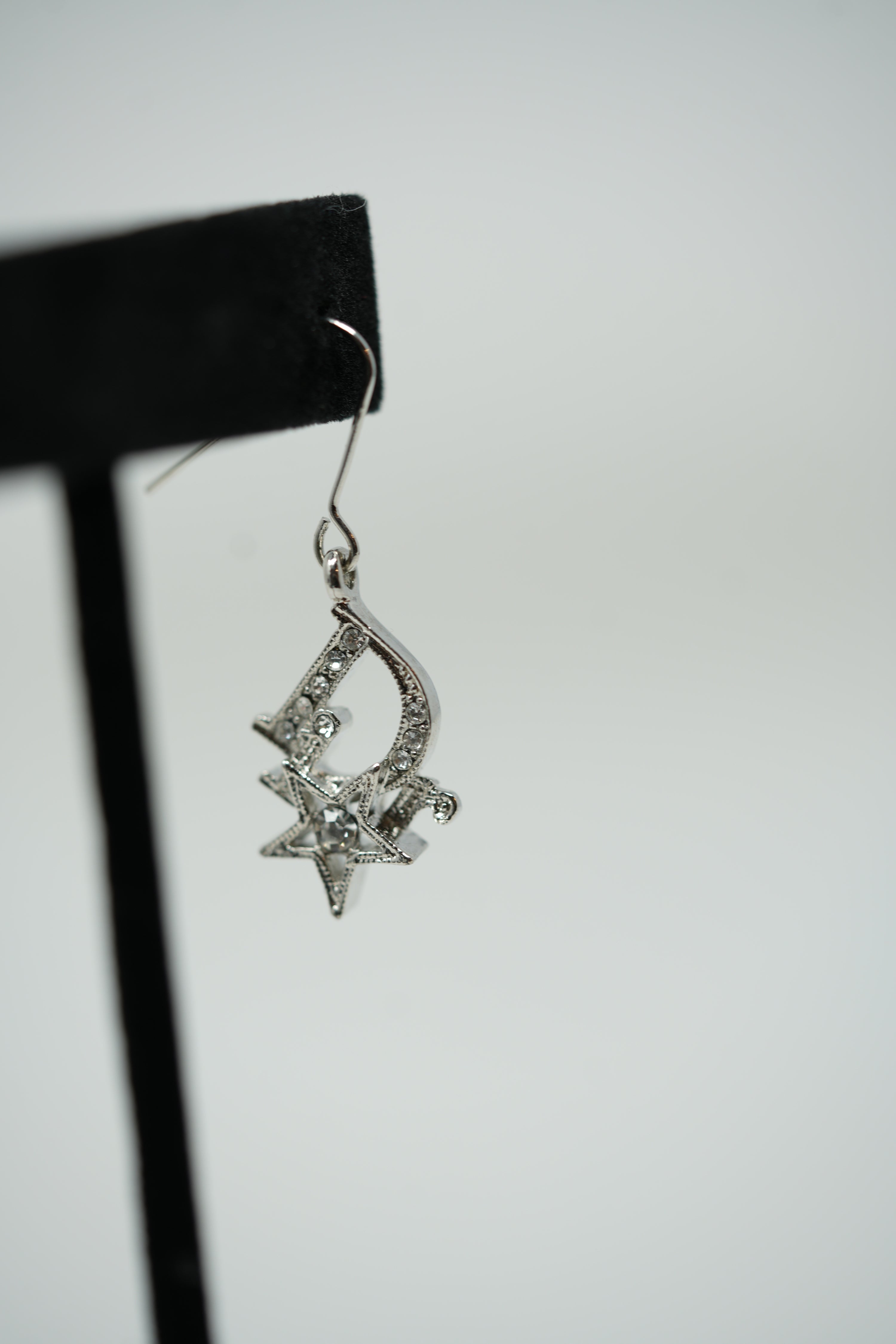 Dior Star Logo Rhinestone Earrings