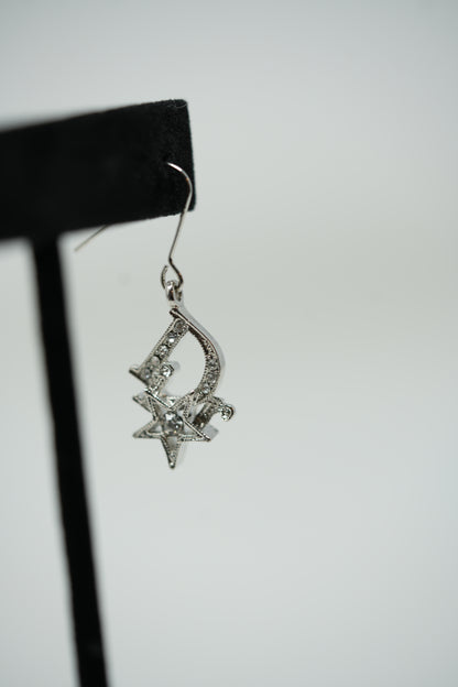Dior Star Logo Rhinestone Earrings