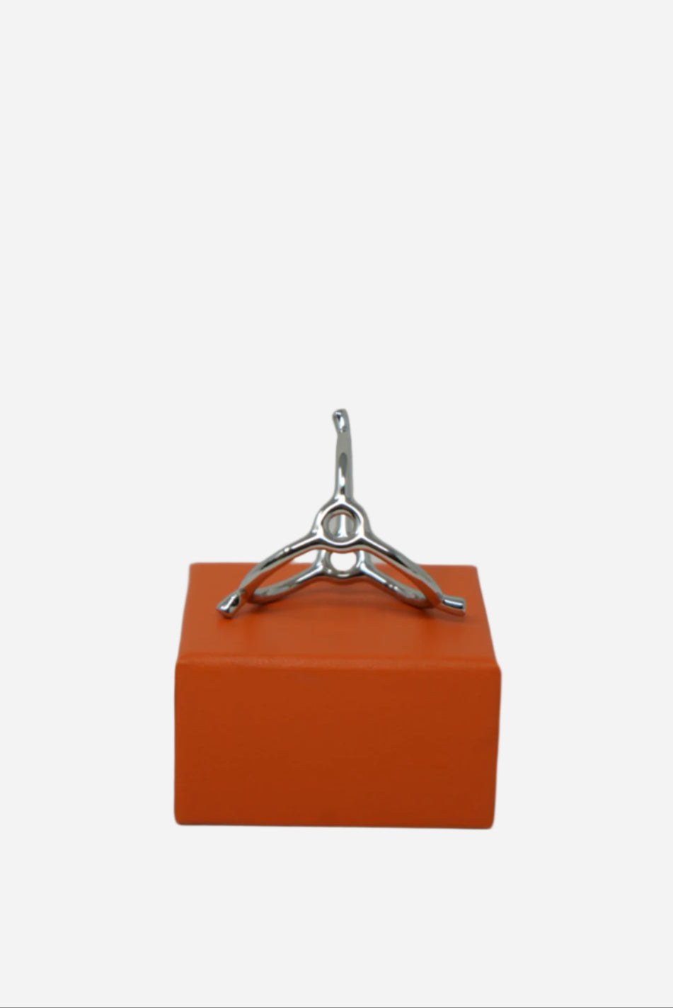 HERMES Palladium Eperons Scarf Ring New