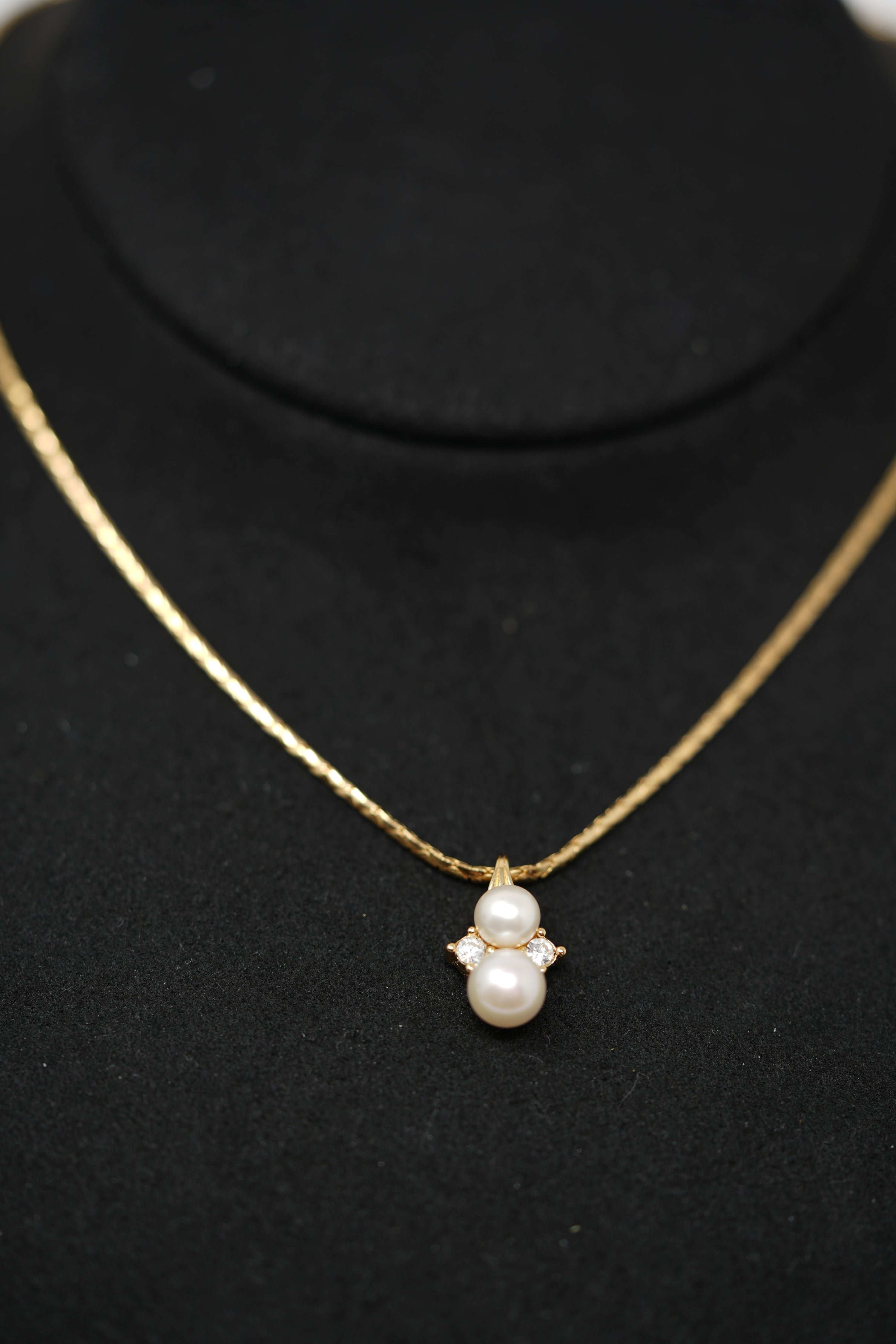 Dior Vintage Gold-Tone Faux Pearl Necklace