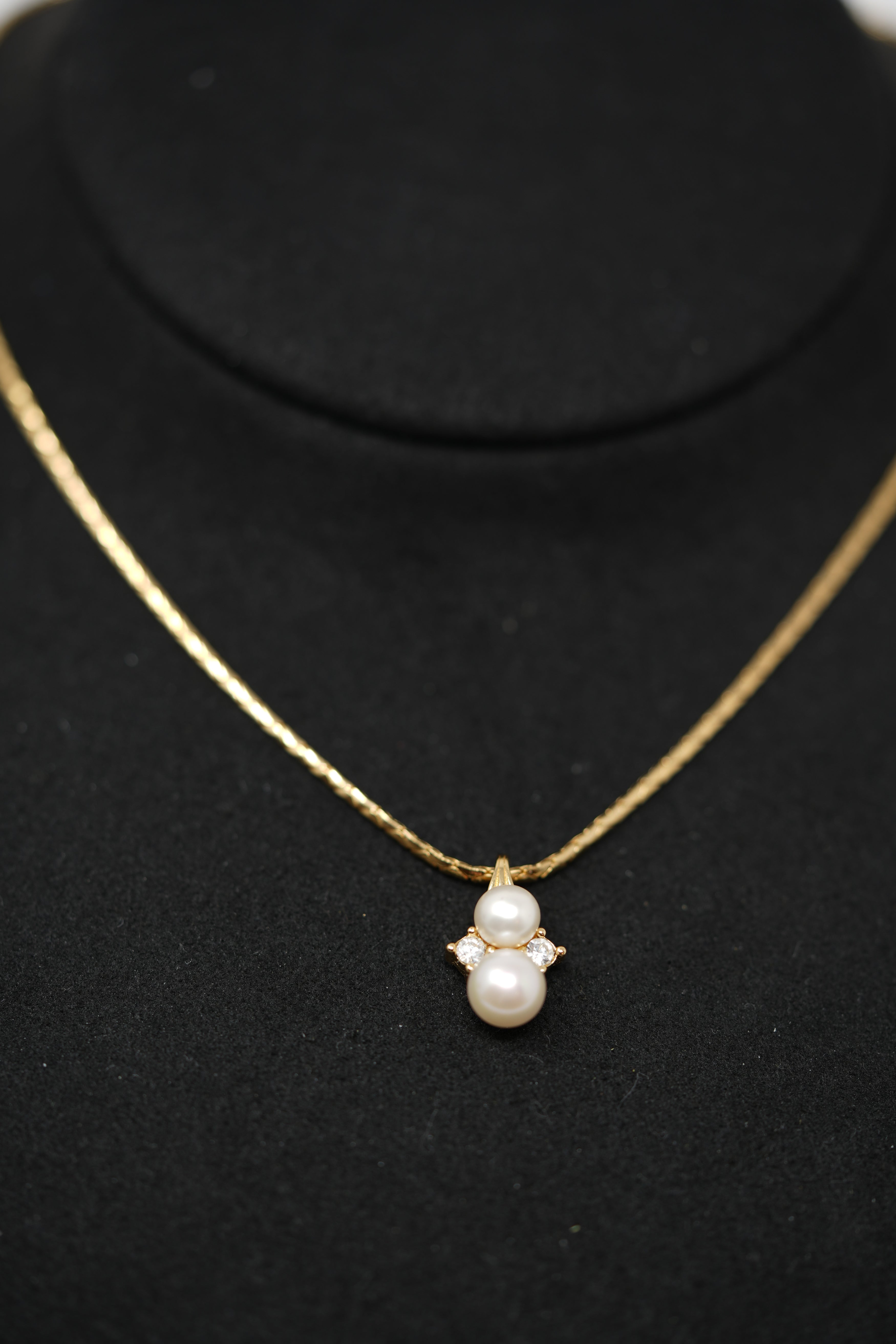 Dior Vintage Gold-Tone Pearl Necklace