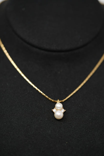 Dior Vintage Gold-Tone Faux Pearl Necklace