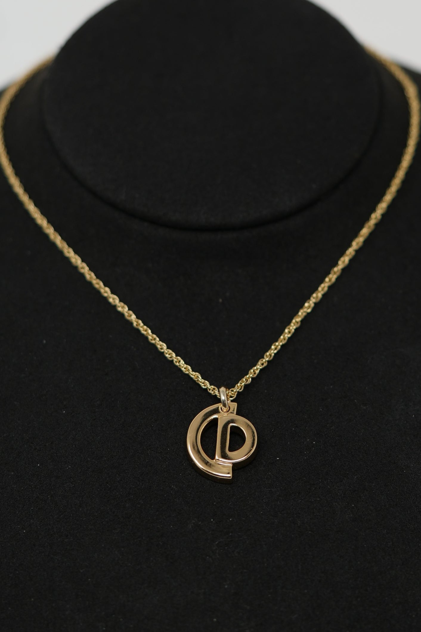 Dior Vintage Gold-Tone Circular CD Necklace