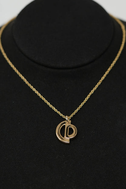 Dior Vintage Gold-Tone Circular CD Necklace