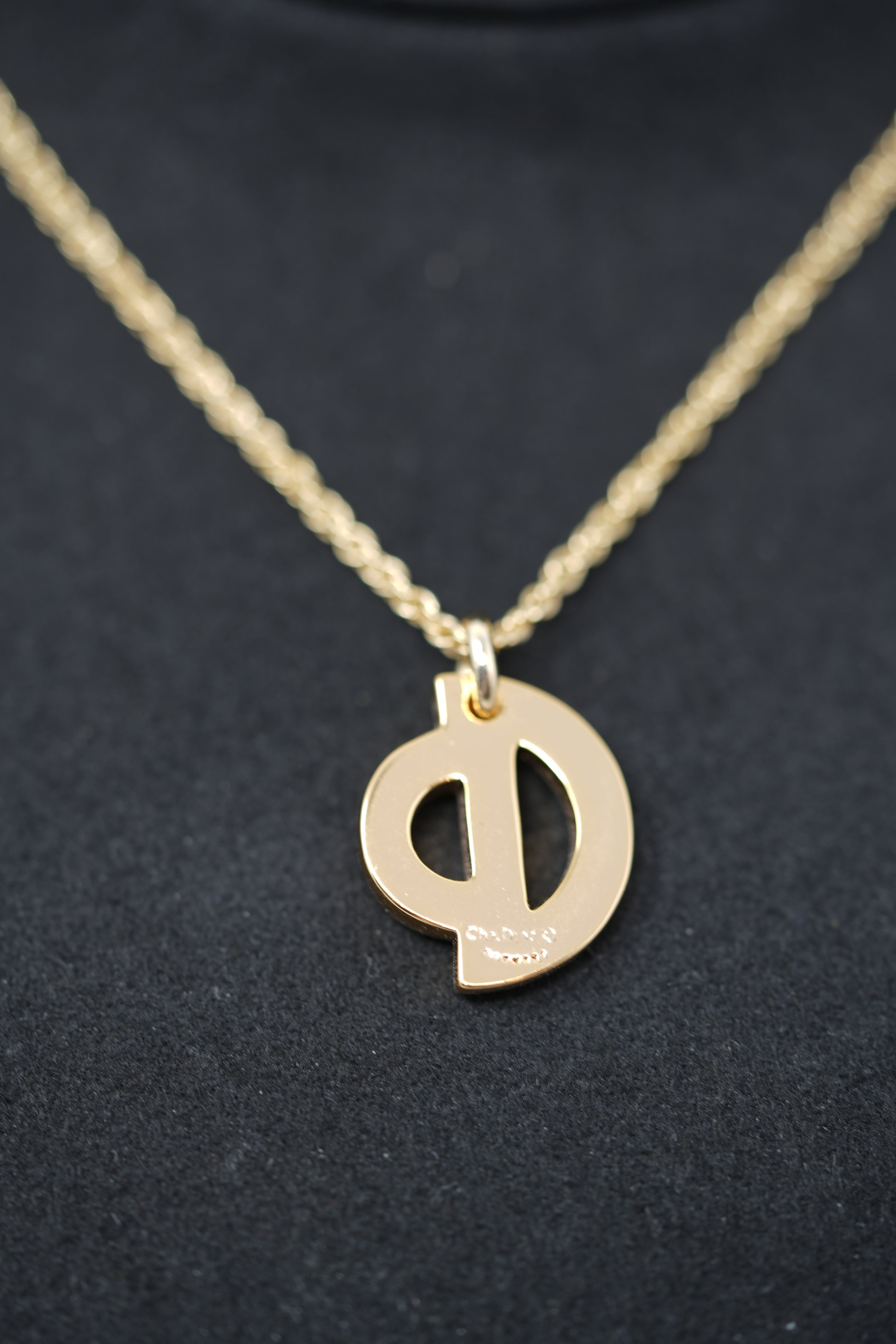 Dior Vintage Gold-Tone Circular CD Necklace
