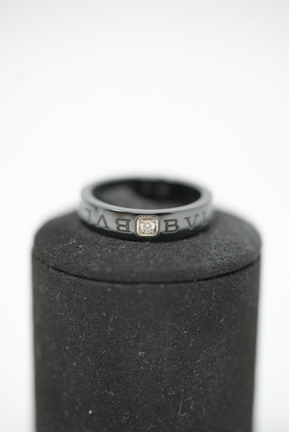 Bvlgari Ceramic B.zero1 Single Diamond Ring Size62
