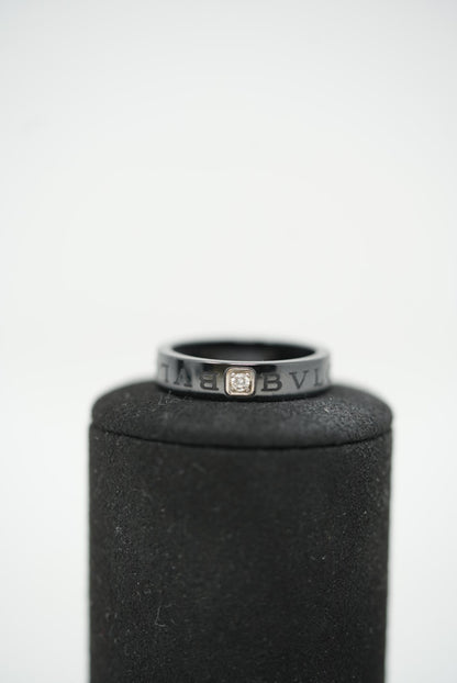 Bvlgari Ceramic B.zero1 Single Diamond Ring Size62